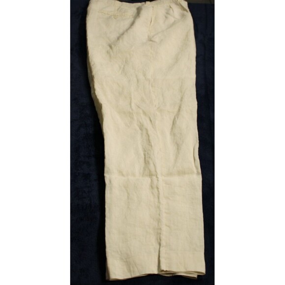 Renato Collezione Pleated Pants Men 40 100% Linen Beige Vintage - Picture 1 of 7